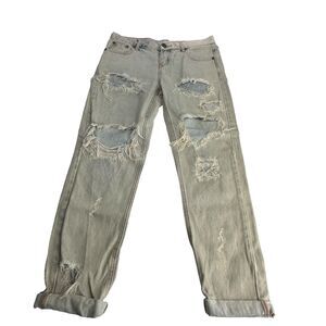 One by One Teaspoon Diamonde Awesome Baggies Distressed Cuffed Jeans Size 0